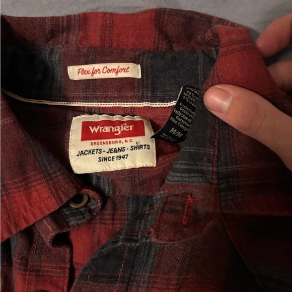 WRANGLER BUTTON FRONT WESTERN SHIRT Men's Size M Red/Black NWOT - Picture 4 of 11